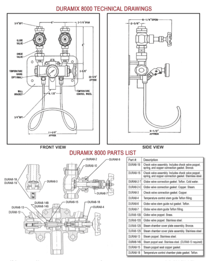 SuperKlean Duramix 8000GM Steam & Cold Water Mixing Station in Bronze or Stainless Steel - Image 4