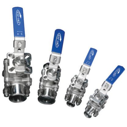Tru-Flo Sanitary Tri Clamp Direct Mount Ball Valves