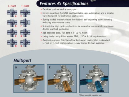 Tru-Flo 3 way Model EA-407-SN 3 way Sanitary Ball Valve - Image 4