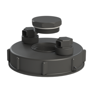 6" IBC Tote Lid with 2 vents for extra venting volume.