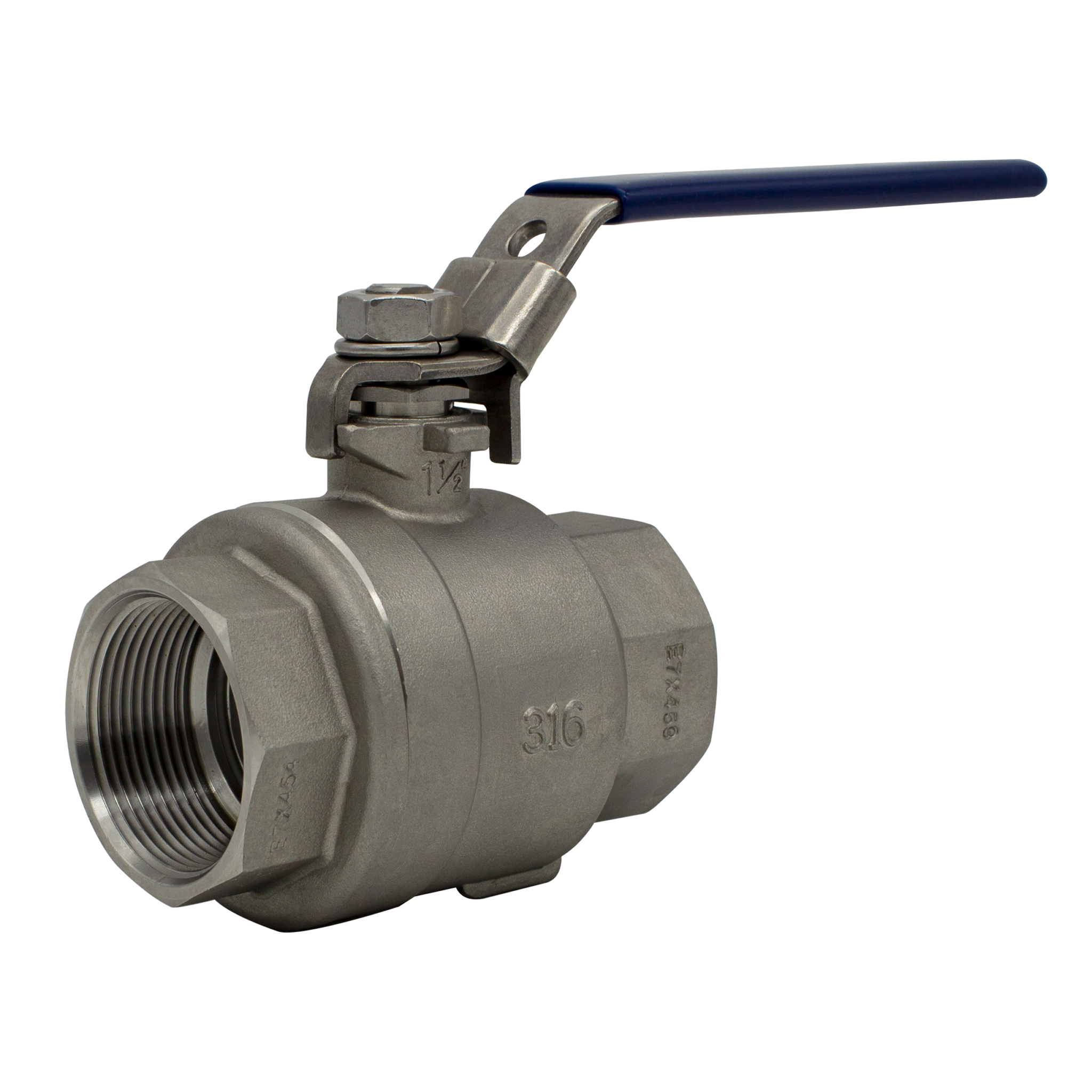 Tru - Flo Stainless Steel 2 piece Threaded Industrial Ball Valves 1/2" - 4" - Image 2
